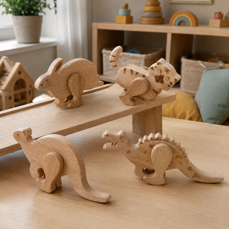 Wooden Animal Ramp Walker Set.