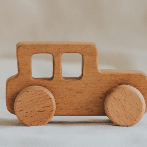 Wooden Toy Car Set for Toddlers – 4 Handmade Wooden Vehicles